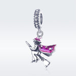 S925 Sterling Silver Magic Witch Broom Pendant Dripping Oil DIY Bracelet Accessories, SCC914
