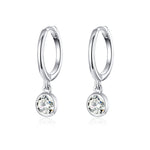 S925 Sterling Silver Platinum-plated Earrings Temperament Zircon Earrings, SCE830