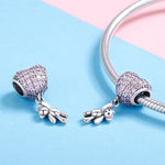S925 Sterling Silver Bear Balloon Heart-shaped Inlaid Zirconium Diamond DIY Bead Bracelet Accessories, Bead