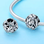 S925スターリングシルバー 花形ドリッピングオイルシルバービーズ DIYブレスレットアクセサリー, SCC729