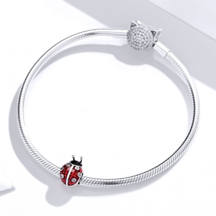 S925スターリングシルバー セブンスターてんとう虫ペンダント DIYブレスレットアクセサリー、SCC1481