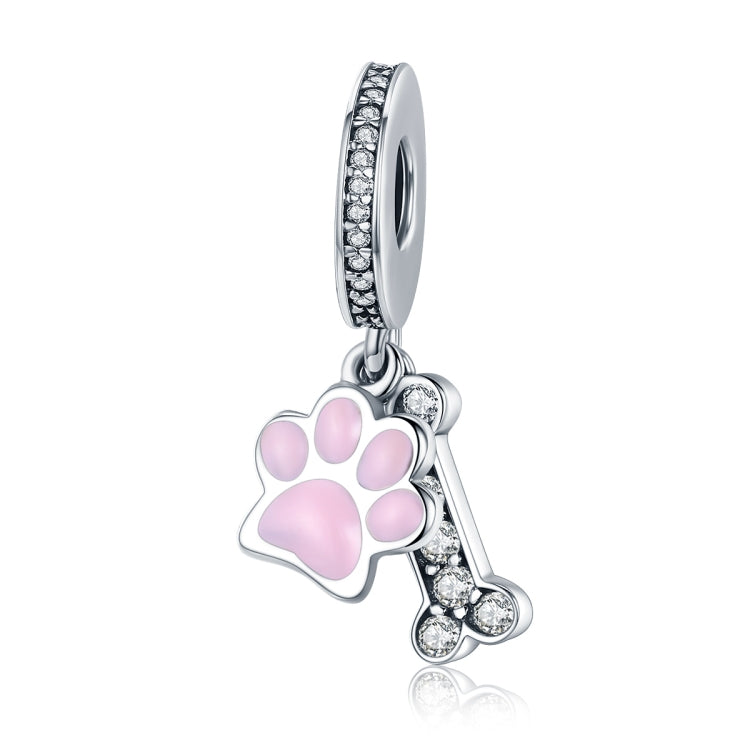 S925スターリングシルバー 犬の足跡 ダイヤモンドビーズ DIYブレスレットアクセサリー