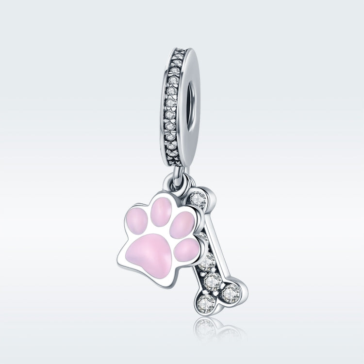 S925スターリングシルバー 犬の足跡 ダイヤモンドビーズ DIYブレスレットアクセサリー