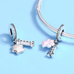 S925スターリングシルバー 犬の足跡 ダイヤモンドビーズ DIYブレスレットアクセサリー