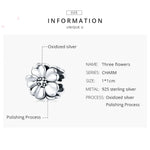 花ビーズ S925スターリングシルバー ルースビーズ DIYブレスレットアクセサリー、SCC1486