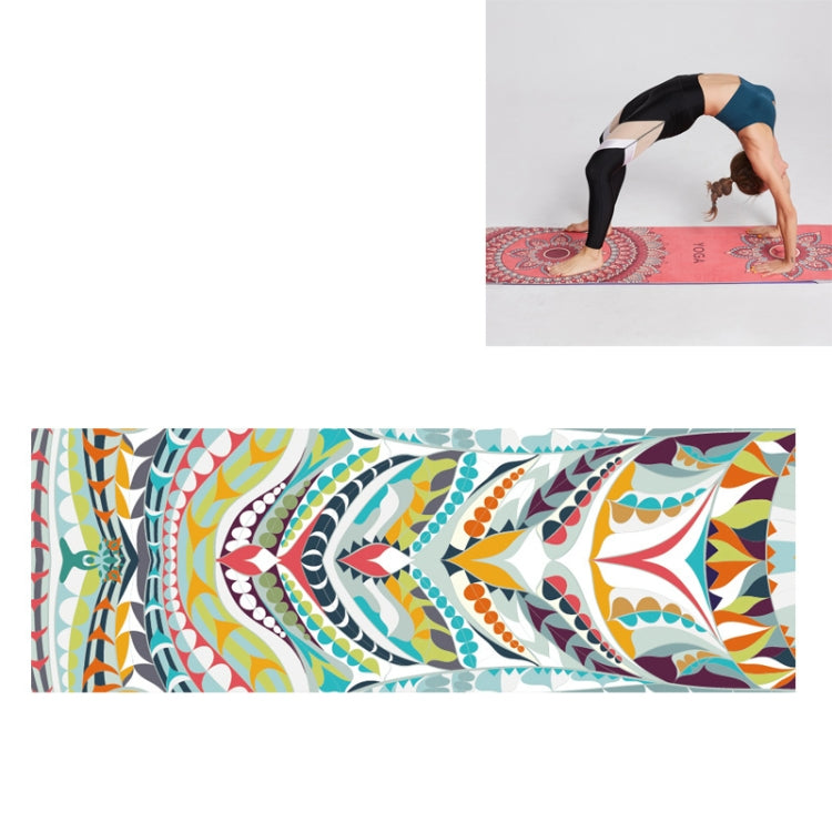 ポータブルプリント滑り止め環境保護ヨガマットドレープ、サイズ：185 x 63cm、プラクティショナー、チベットグリーンロータス、フイロンチン、マンドリン、グリーンラッキーエレファント、レッドハートロータス、セイントゴールデンウルフ、セイクレッドハートロータス、センチュリーロータス、パウダービットライン