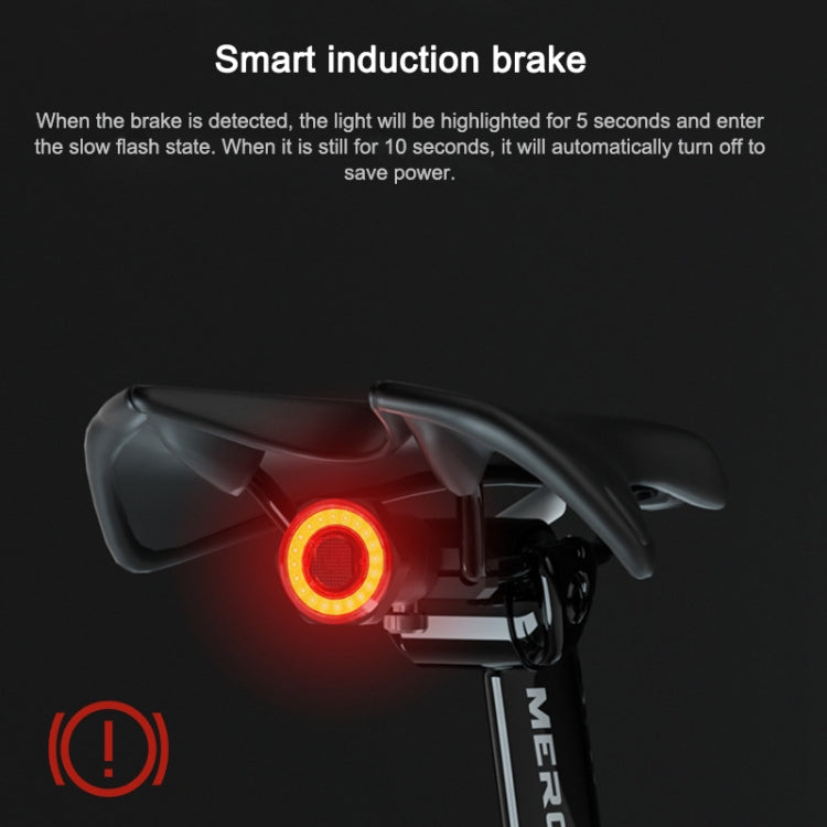 MEROCA MX2 スマートセンサー ブレーキテールライト マウンテンバイクライト USB充電 ロードバイク夜間走行用テールライト、シートクッション取り付け ブラック、カラフル、ゴールドピンク、シートチューブ取り付け ブラック