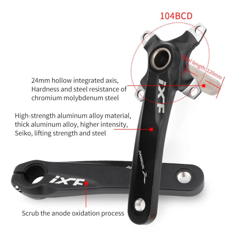 JIANKUN IXFマウンテンバイク中空クランク改造シングルプレート左右クランクシャフトボトムアクスル、左右クランク、左右クランク＋ボトムブラケット