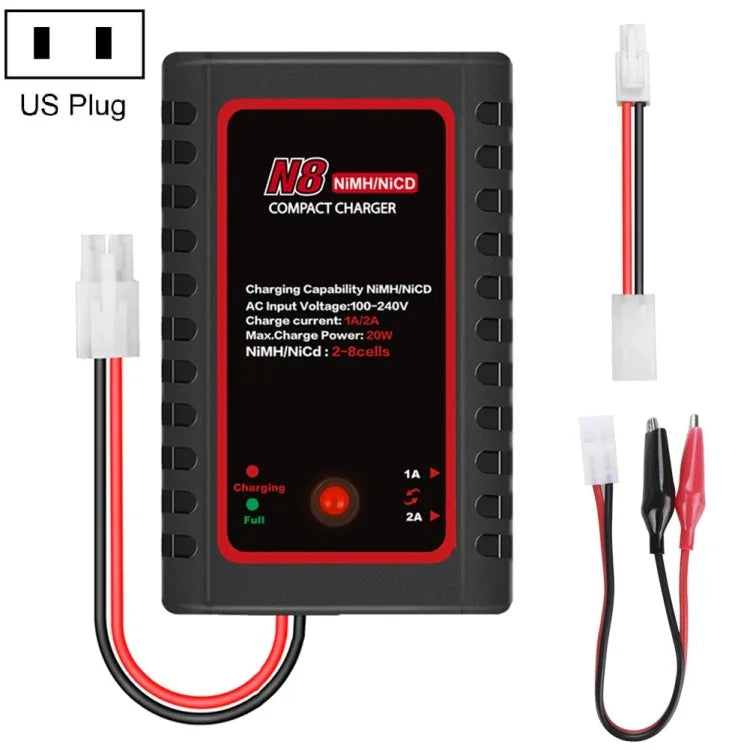 HTRC N8 ニッケル水素 Ni-Crバッテリーチャージャー スマートバランスチャージャー、EUプラグ、USプラグ、UKプラグ