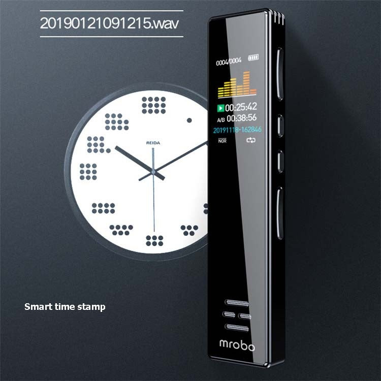 MROBO A10プロフェッショナルボイスレコーダーHDノイズリダクション学生用MP3カラースクリーンプレーヤー、8GB、16GB