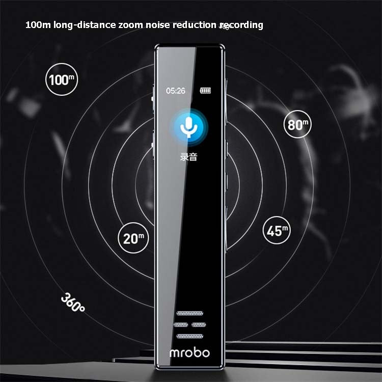 MROBO A10プロフェッショナルボイスレコーダーHDノイズリダクション学生用MP3カラースクリーンプレーヤー、8GB、16GB