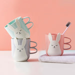 創造的でかわいいマウスウォッシュカップ 家庭用歯磨きカップ プラスチック 子供用カップ ハンドル付き、北欧パウダー、北欧グレー、北欧ブルー