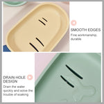 3個セット 創造的でかわいい排水二重層家庭用トイレ石鹸箱 蓋付き石鹸ホルダー、グリーン、ホワイト、イエロー、ピンク