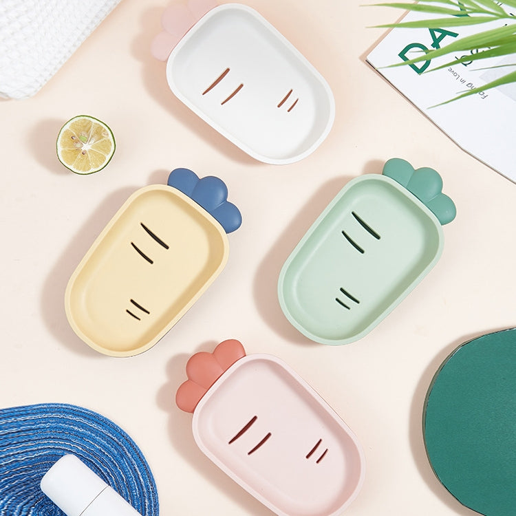 3個セット 創造的でかわいい排水二重層家庭用トイレ石鹸箱 蓋付き石鹸ホルダー、グリーン、ホワイト、イエロー、ピンク