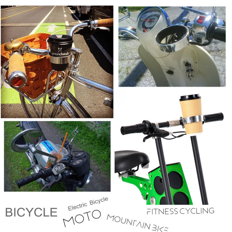 サイクリング 自転車用 コーヒーカップホルダー ミルクティーカップホルダー アルミ合金 ボトルホルダー、イエロー、レッド、ブルー、ブラック、シルバー