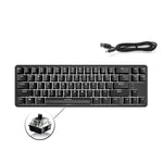 Ajazz K680T ミニUSB有線デュアルモード充電式 68キー ノートパソコンBluetoothメカニカルキーボード、ケーブル長さ：1.6m、グリーン軸、ブラック軸、ティー軸
