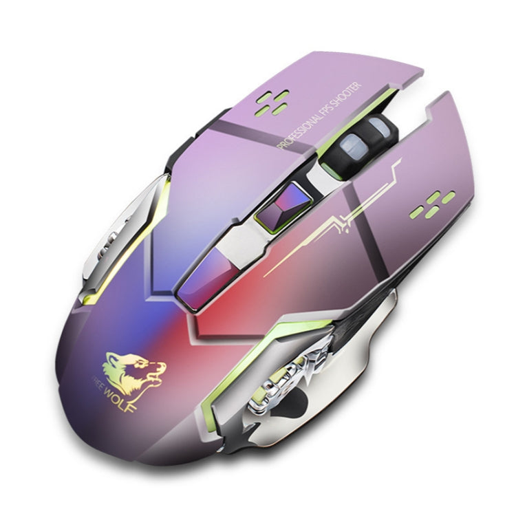 FREEDOM-WOLF X8 2400 DPI 6キー 2.4G ワイヤレス充電静音発光ゲーミングメカニカルマウス、X8ブラック、X8メタルグレー、X8スターブラック