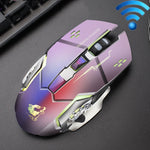 FREEDOM-WOLF X8 2400 DPI 6キー 2.4G ワイヤレス充電静音発光ゲーミングメカニカルマウス、X8ブラック、X8メタルグレー、X8スターブラック