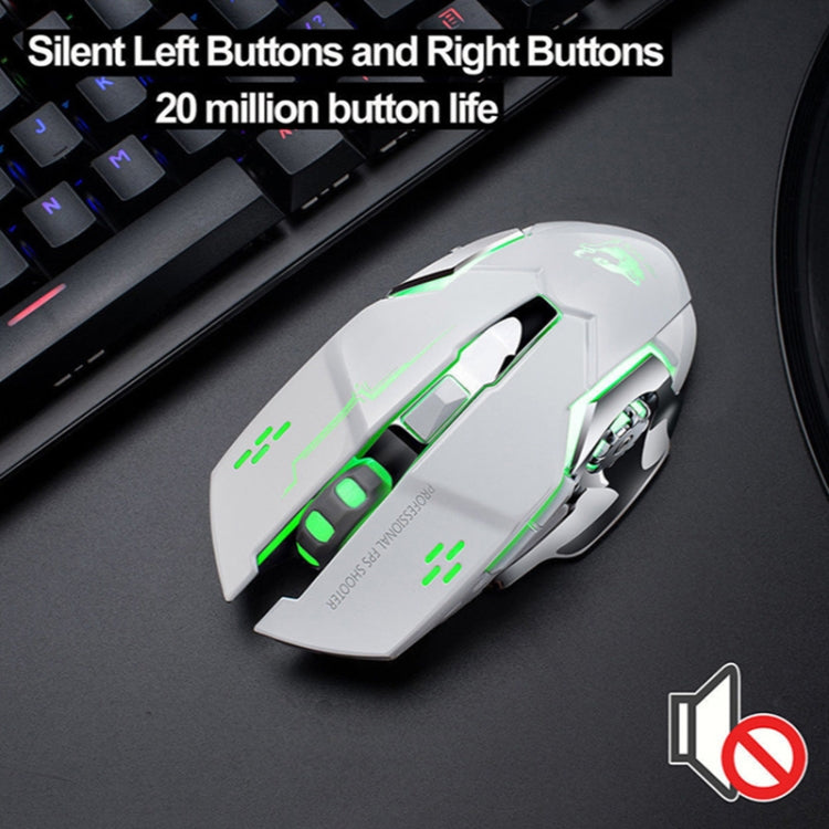 FREEDOM-WOLF X8 2400 DPI 6キー 2.4G ワイヤレス充電静音発光ゲーミングメカニカルマウス、X8ブラック、X8メタルグレー、X8スターブラック