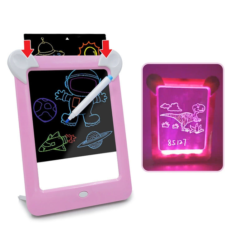 LED発光ドローボード 電子蛍光ライティングボード 子供用ライトペイントメッセージボード ブルー、ピンク