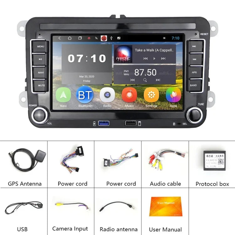 フォルクスワーゲン対応 7インチ カーマルチメディアプレーヤー ナビ Bluetooth 逆走統合機 Android 10.0, 1+16G, 2+16G, 2+32G