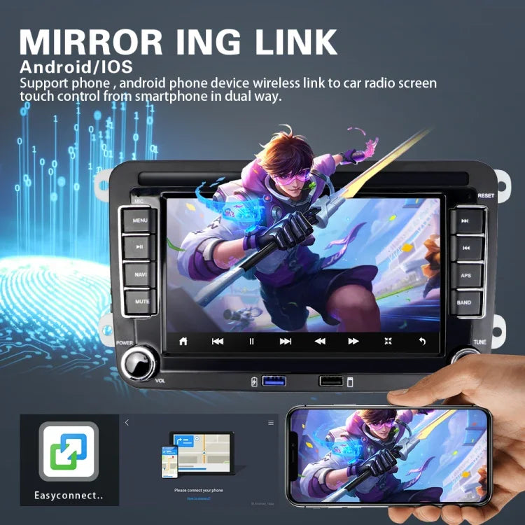 フォルクスワーゲン対応 7インチ カーマルチメディアプレーヤー ナビ Bluetooth 逆走統合機 Android 10.0, 1+16G, 2+16G, 2+32G