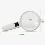 LEDライト付きハンドヘルド高精細レンズ 読書・メンテナンス用拡大鏡 高齢者向け、95mm 10倍、110mm 30倍二重レンズ