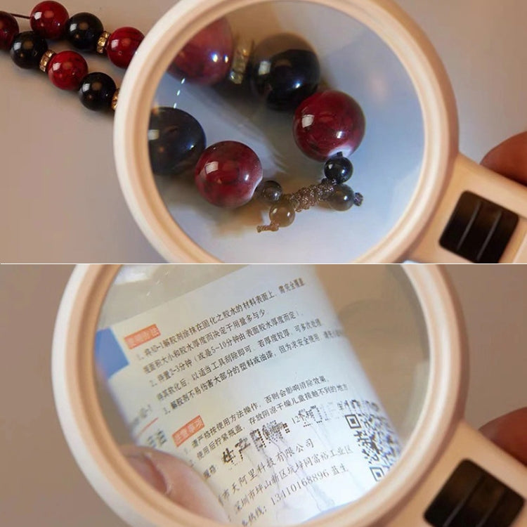 LEDライト付きハンドヘルド高精細レンズ 読書・メンテナンス用拡大鏡 高齢者向け、95mm 10倍、110mm 30倍二重レンズ