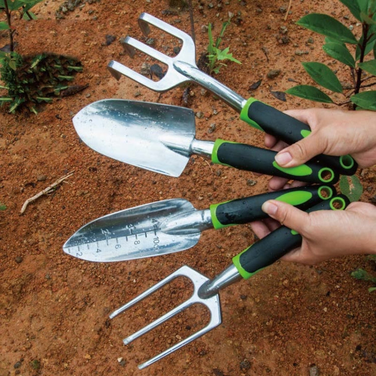 アルミ合金 ガーデン野菜園ツール 海用ツール、ワイドショベル、スケールショベル、三歯ショベル、三歯レーキ、雑草引き抜き、4個セット / 5個セット