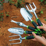 アルミ合金 ガーデン野菜園ツール 海用ツール、ワイドショベル、スケールショベル、三歯ショベル、三歯レーキ、雑草引き抜き、4個セット / 5個セット