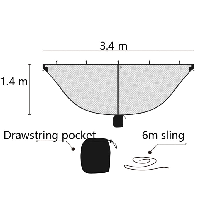 分離型ハンモック蚊帳 アウトドアハンモック蚊帳カバー ハンモックは含まれません、ブラック、グレー、グリーン