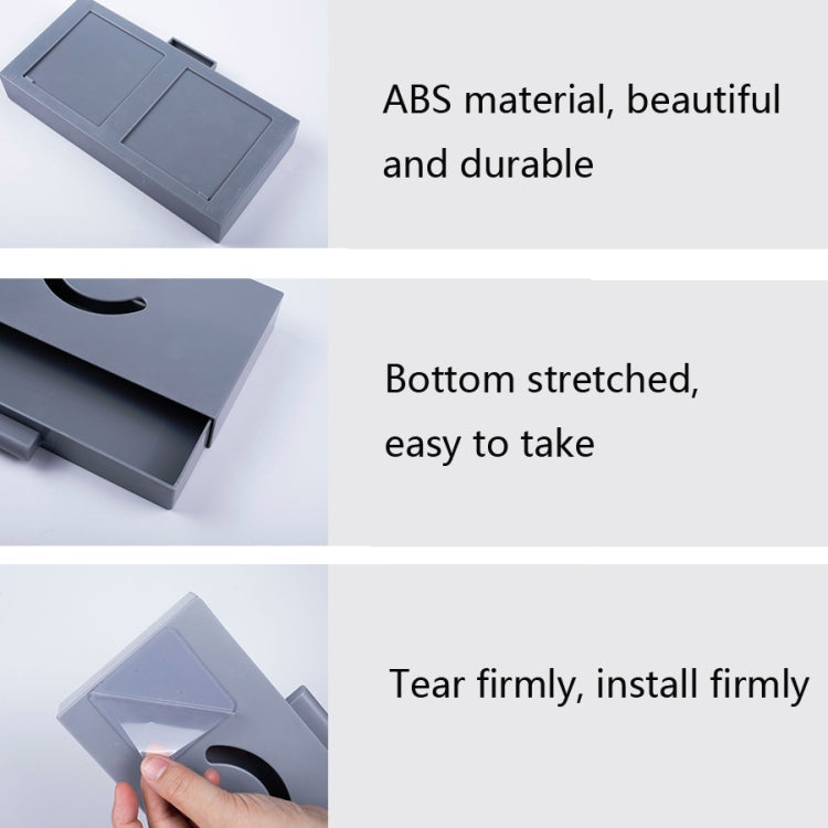 Hidden Drawer Storage Box Office Desk Bottom Paste Large Capacity Pen Case, Dark Blue, Light Blue, Pink, Gray