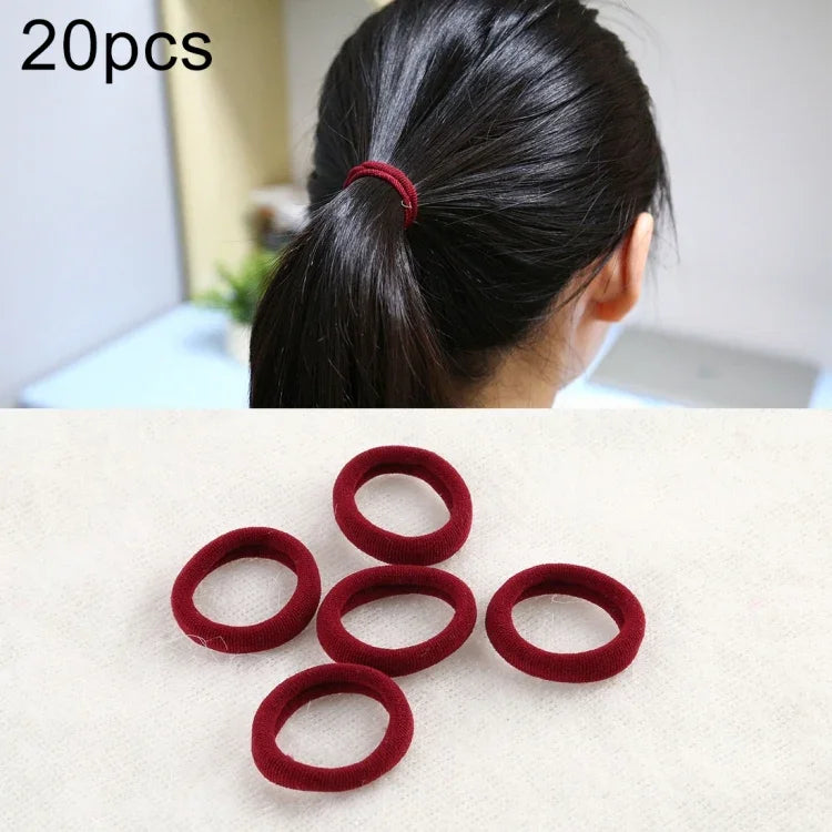 20本入りパック 女の子用キッズラバーバンド ポニーテールホルダー 弾性ヘアバンド