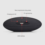 3Dステレオ ミニラグビー型 Bluetoothスピーカー TFカードスロット付き（ブルー）
