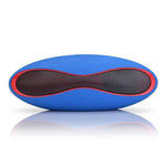 3Dステレオ ミニラグビー型 Bluetoothスピーカー TFカードスロット付き（ブルー）