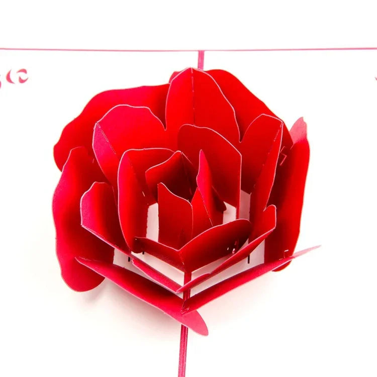 3Dポップアップローズサンキューグリーティングポストカード 花 手作り 無地 ヴィンテージペーパー ハッピーバースデー ラブギフトカード サイズ: 13x16cm 手作り無地