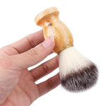 木製ハンドルヘアシェービングブラシ 顔ひげクリーニング器具 シェービングサロン用バジャーヘアツール レーザーブラシ