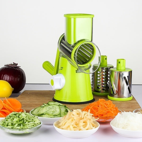 多機能電動フルーツ野菜スライサーカッター ニンジンジャガイモカッティングマシン ステンレス刃 サラダチョッパー、ランダムカラー配送
