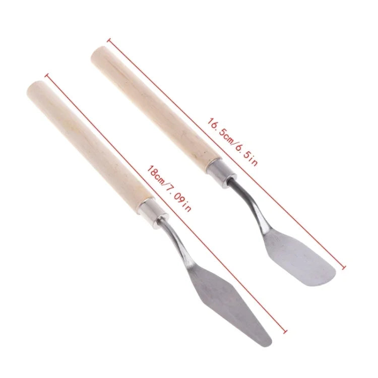 2個セット ステンレス製パレットナイフ スパチュラ スクレーパー アート油絵用 ミキシング用 2個セット
