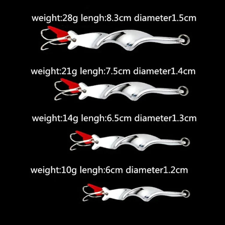 回転メタルスピナーフィッシングルアーハードベイト魚フックタックル、10g、14g、21g、28g