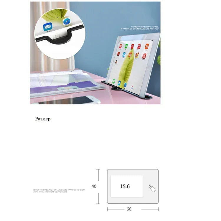 取り外し可能なノートパソコンデスク レイジーベッド学習デスク ベッドサイドコンピューターデスク、サイズ：60x40cm