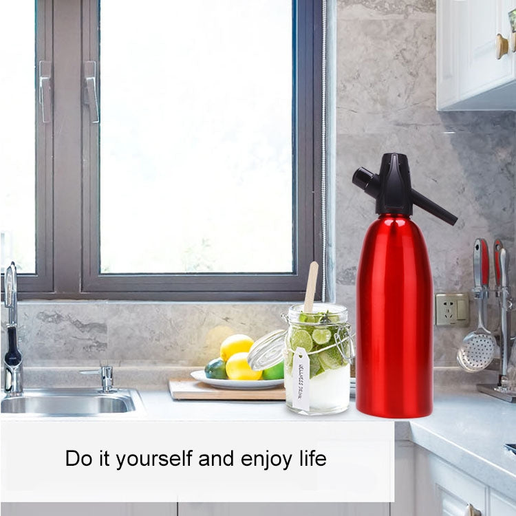 手動ソーダサイフォンCO2ディスペンサー水泡発生器クールドリンクカクテルソーダマシンアルミ製バーDIYソーダメーカー、容量：1L