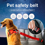 ナイロンハーネスリードクリップ ペット犬用カーシートベルトセキュリティベルト 赤、黒、青