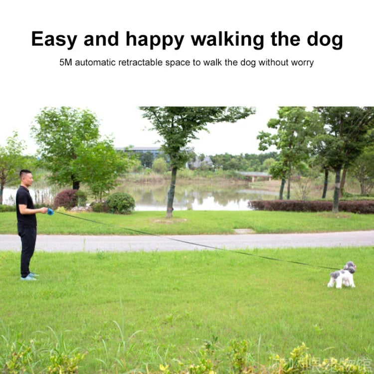 巻き取り式犬用リード 自動柔軟犬子犬猫牽引ロープベルト 小中型犬用ペット用品 3m、5m