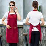 無地カラー料理用キッチンエプロン男女兼用シェフウェイターカフェショップBBQ美容師用エプロン