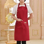 無地カラー料理用キッチンエプロン男女兼用シェフウェイターカフェショップBBQ美容師用エプロン