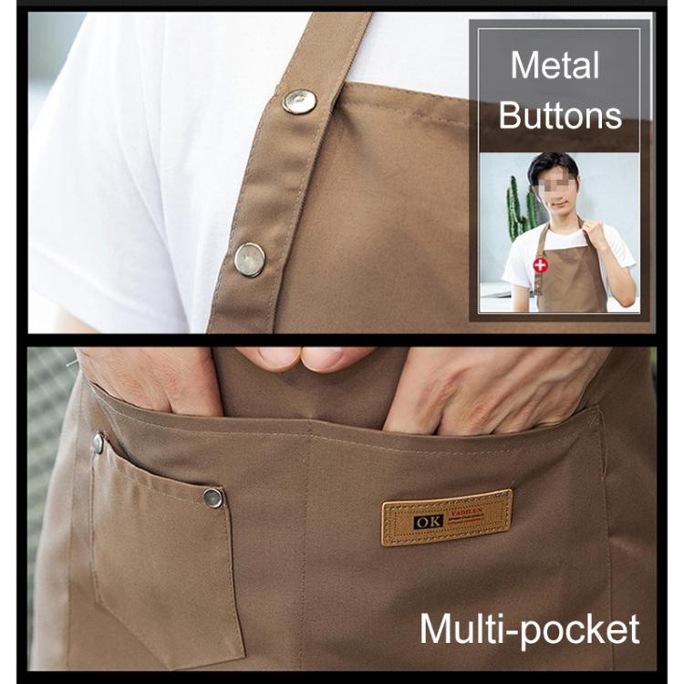 無地カラー料理用キッチンエプロン男女兼用シェフウェイターカフェショップBBQ美容師用エプロン