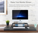 金属製脚付きモニタースタンドライザー iMac MacBook LCDディスプレイプリンター用、ラップデスク卓上オーガナイザースタンド 頑丈プラットフォーム省スペース