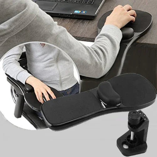 回転式コンピューターデスクトップラップトップマウストレイ 肘パッド 手首レストプレート デスクと椅子に取り付け可能