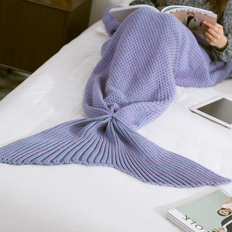 大人用マーメイドテイルブランケット 超柔らかい寝具 ニットブランケット、90×50cm、140×70cm